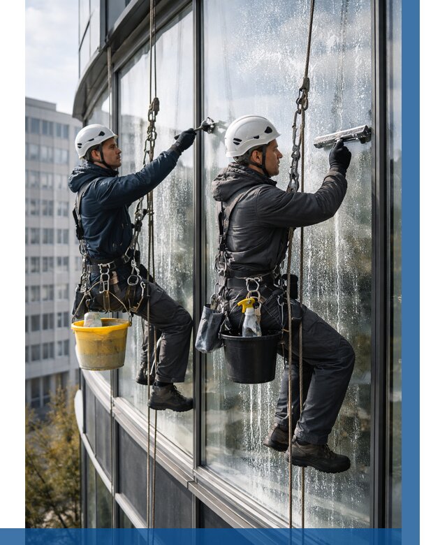 Мойка панорамных окон в Костроме от 357 р. заказать у ВЫСОТНИК-Кст