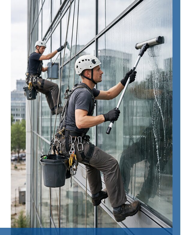 Мойка витражей альпинистами в Костроме от 715 р. под ключ|ВЫСОТНИК-Кст