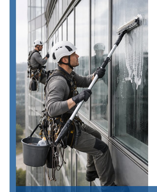 Высотная мойка сплошного остекления с выездом в Костроме