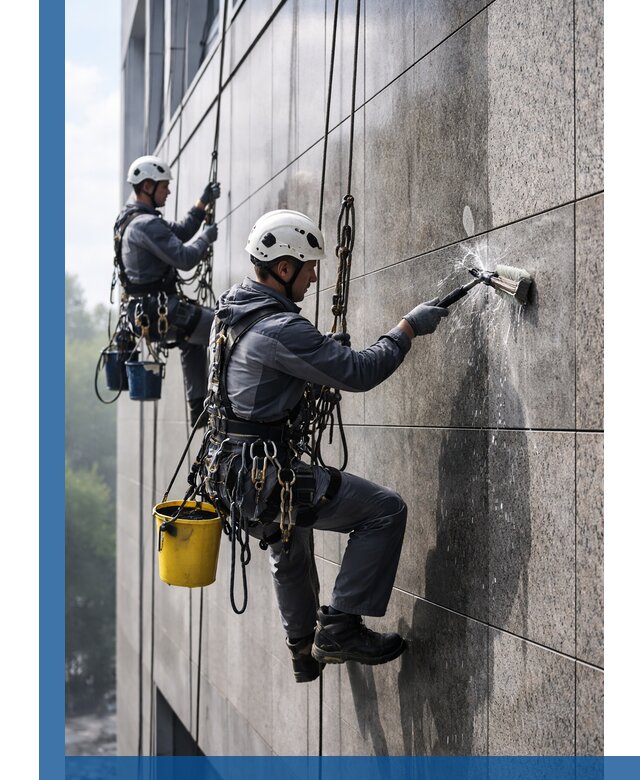 Профессиональная мойка фасада из керамогранита в Костроме