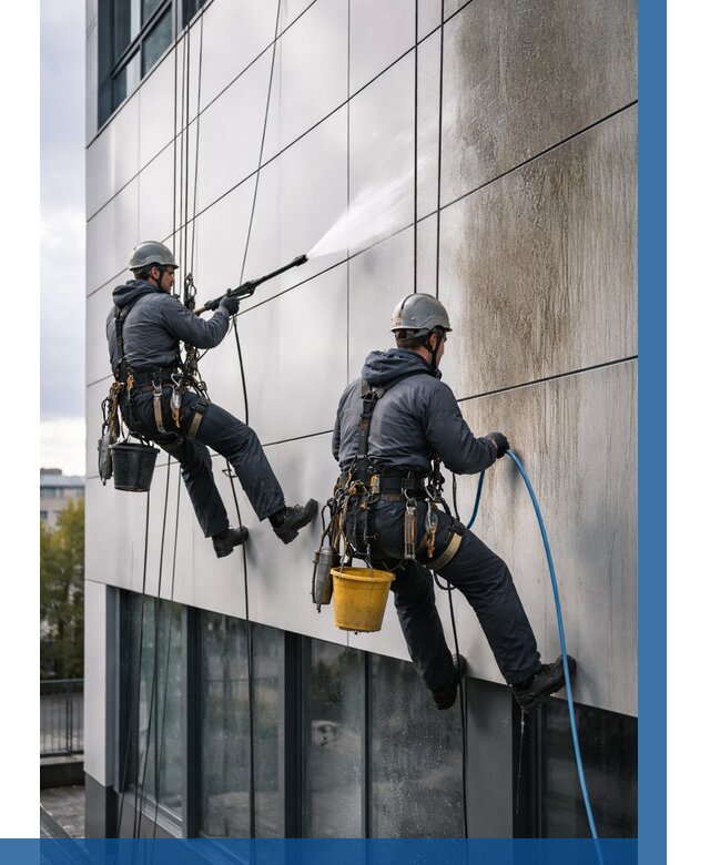 Мойка фасада из композита в Костроме по цене от 306 р. | ВЫСОТНИК-Кст