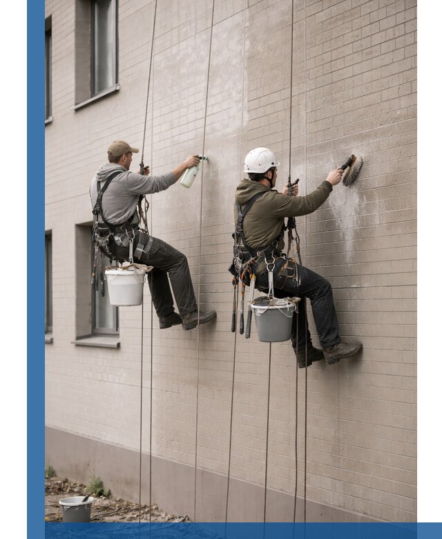 Удаление высолов с фасада зданий в Костроме без повреждений и следов