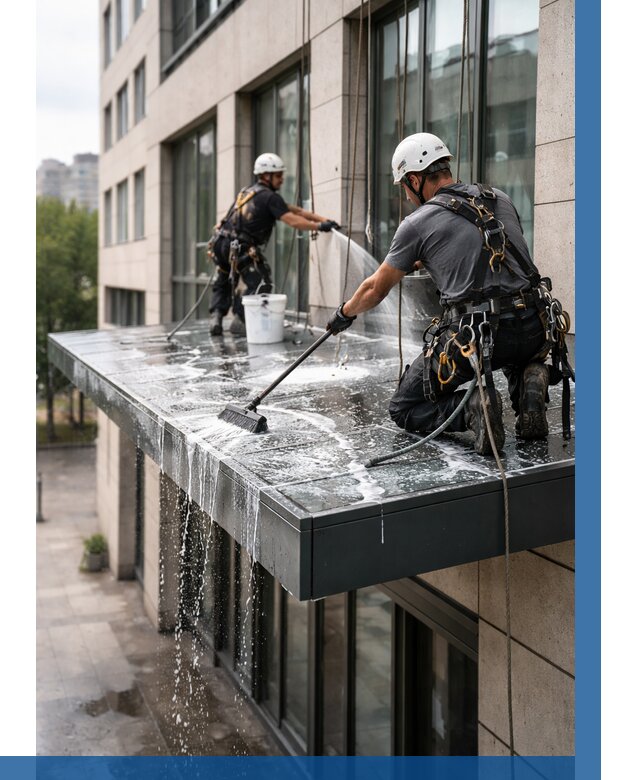 Мойка козырьков и навесов в Костроме от 3573 р. | ВЫСОТНИК-Кст