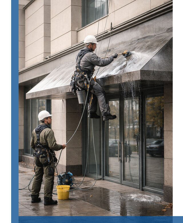 Профессиональная мойка козырьков и навесов в Костроме