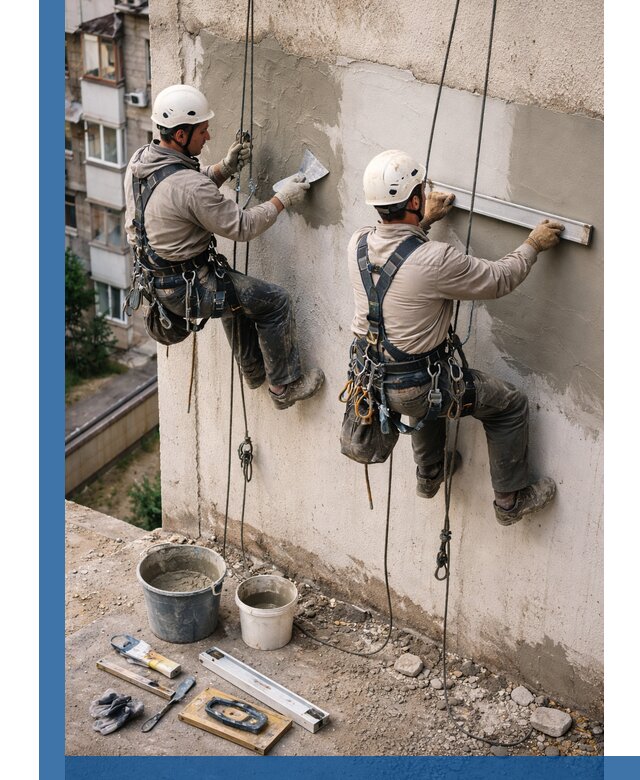 Комплексный ремонт штукатурного фасада с гарантией в Костроме