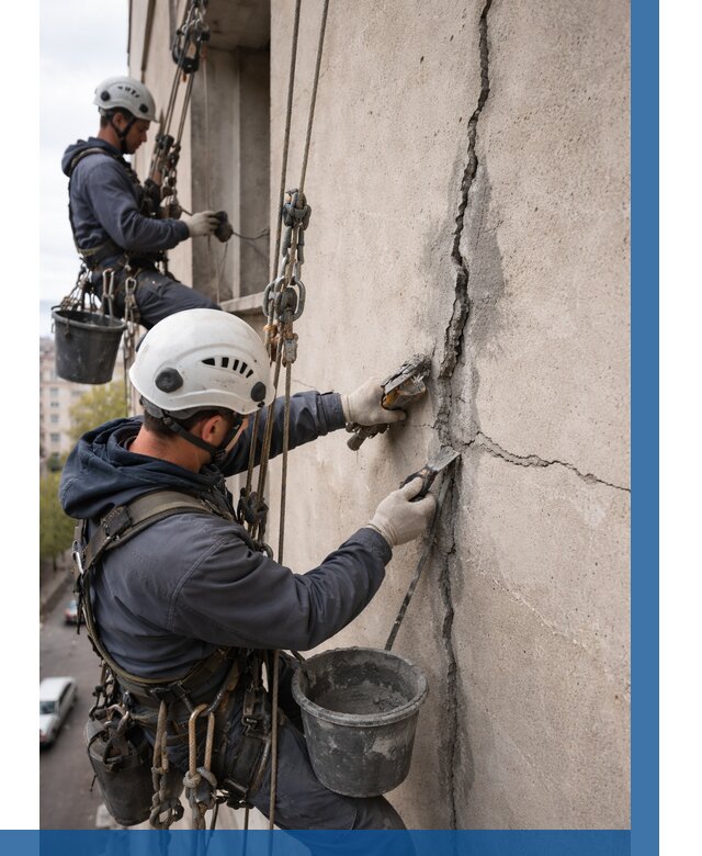 Заделка трещин на фасаде в Костроме от 919 р. | ВЫСОТНИК-Кст