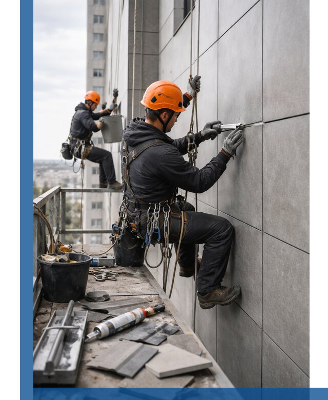 Профессиональный ремонт фасада из керамогранита в Костроме