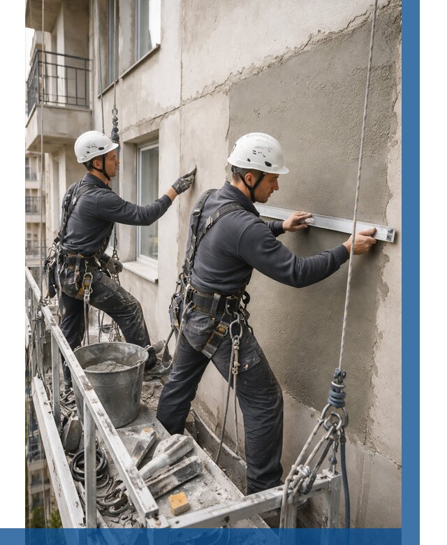 Штукатурка фасада на высоте в Костроме от 919 р. | ВЫСОТНИК-Кст