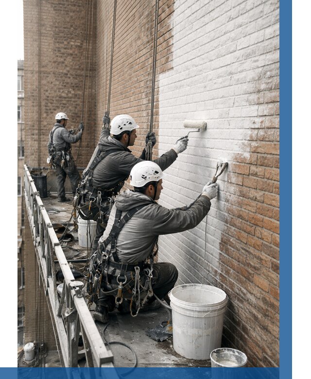 Покраска кирпичного фасада в Костроме от 357 р. | ВЫСОТНИК-Кст