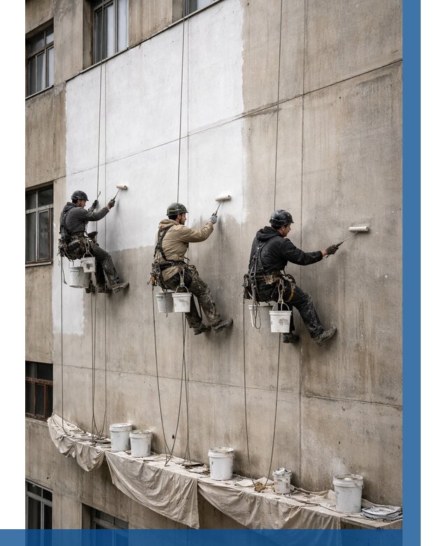 Покраска бетонного фасада в Костроме от 357 р за м2 | ВЫСОТНИК-Кст