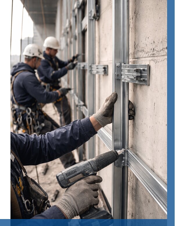 Монтаж подсистемы вентфасада в Костроме от 868 р. | ВЫСОТНИК-Кст