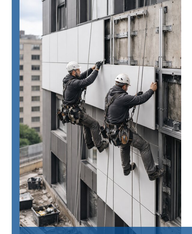 Монтаж композитных панелей фасада в Костроме под ключ