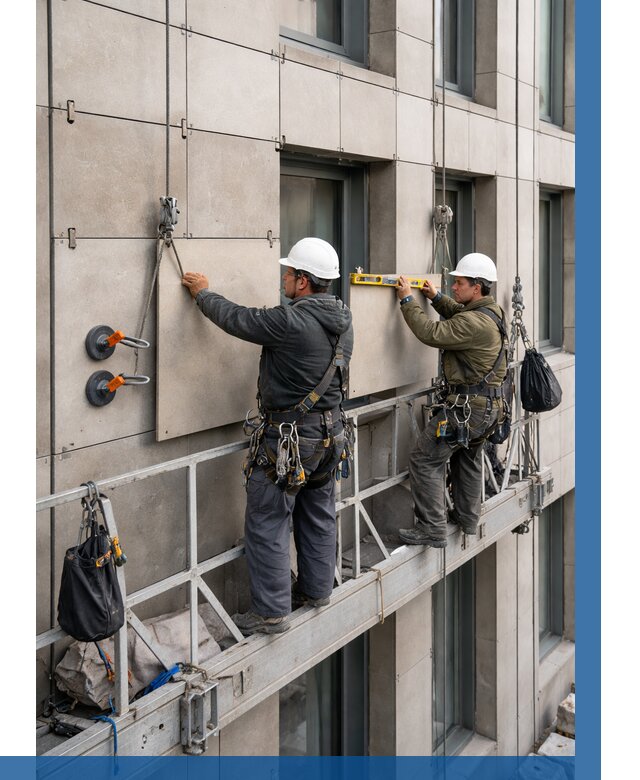 Монтаж керамогранита на фасад в Костроме от 2552 р. | ВЫСОТНИК-Кст