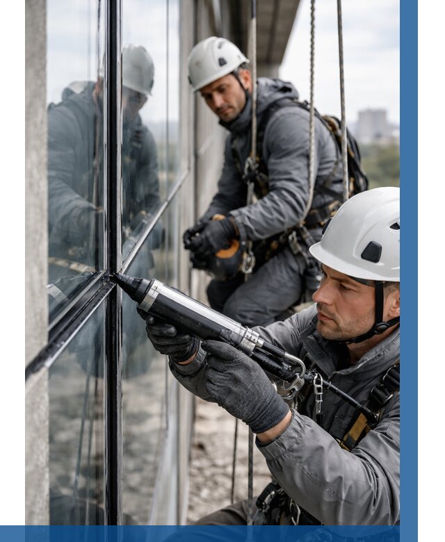 Герметизация витражных швов в Костроме от 664 р. | ВЫСОТНИК-Кст