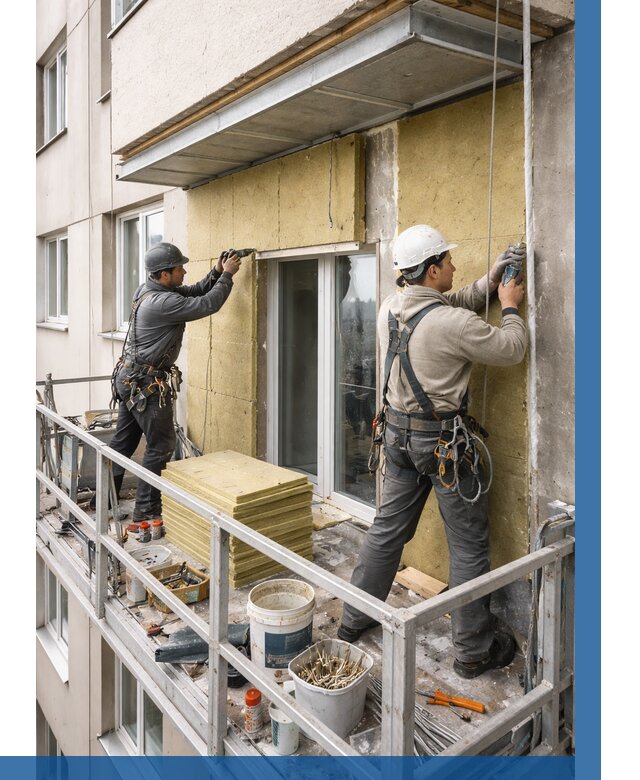 Утепление балкона снаружи в Костроме от 1633 р. под ключ ВЫСОТНИК-Кст