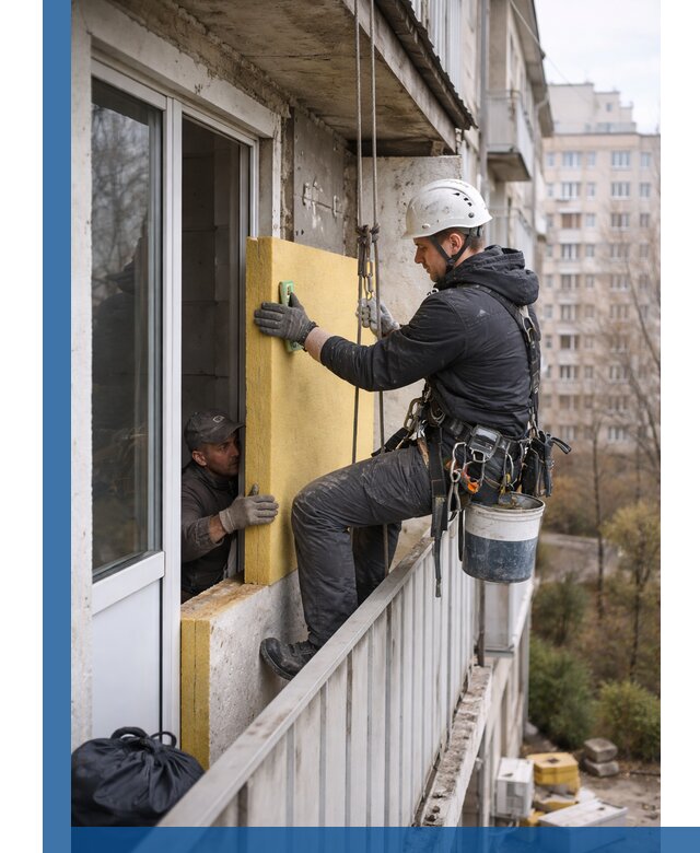 Профессиональное утепление балкона снаружи в Костроме под ключ