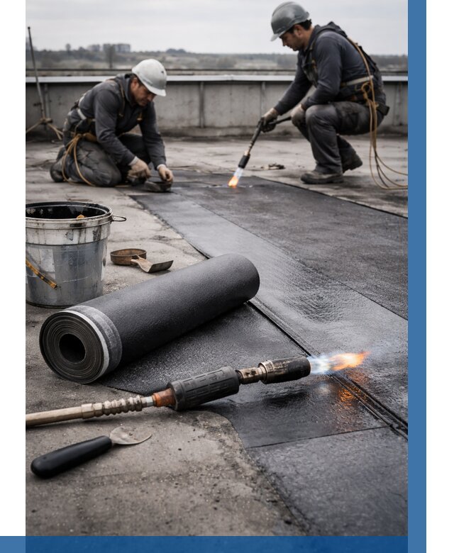 Ремонт рулонной кровли в Костроме от 664 р. | ВЫСОТНИК-Кст