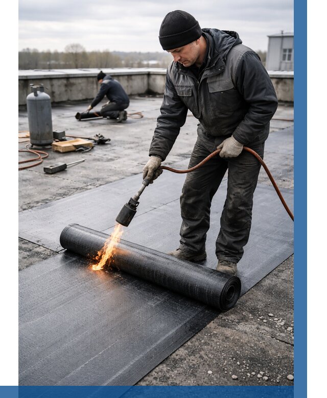 Ремонт наплавляемой кровли в Костроме от 715 р. | ВЫСОТНИК-Кст