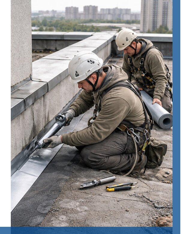 Ремонт кровельных примыканий в Костроме от 1225 р. | ВЫСОТНИК-Кст