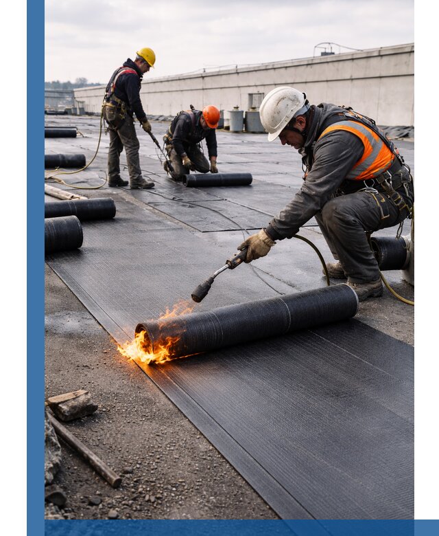 Монтаж наплавляемой кровли в Костроме профессионально