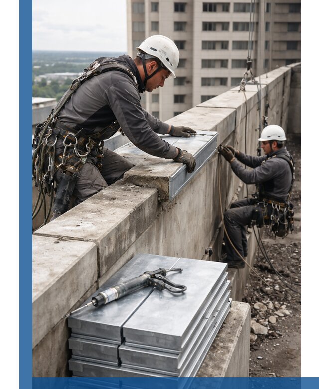 Замена парапетных крышек и установка новых в Костроме