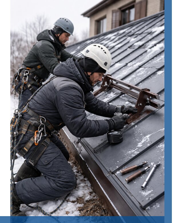 Монтаж снегозадержателей в Костроме от 459 р. | ВЫСОТНИК-Кст