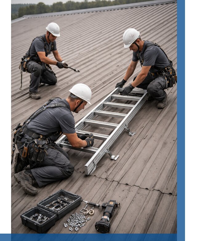 Монтаж кровельной лестницы в Костроме от 4594 р. | ВЫСОТНИК-Кст