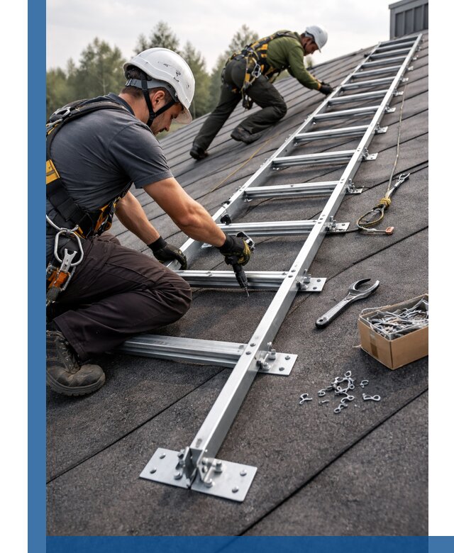 Профессиональный монтаж кровельной лестницы в Костроме под ключ