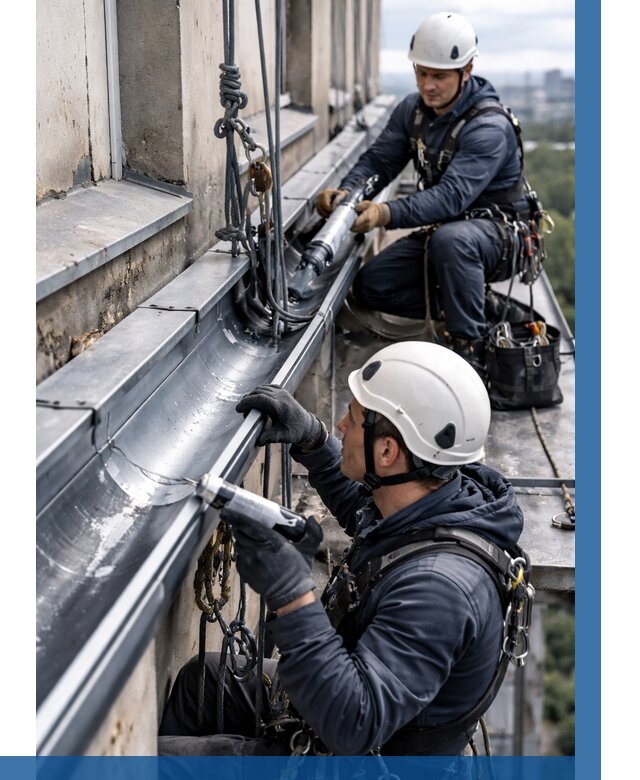 Ремонт водосточных желобов в Костроме от 6636 р. | ВЫСОТНИК-Кст