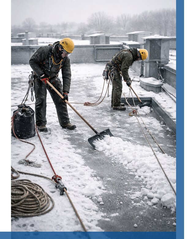 Очистка крыши от снега в Костроме от 7657 р. | ВЫСОТНИК-Кст