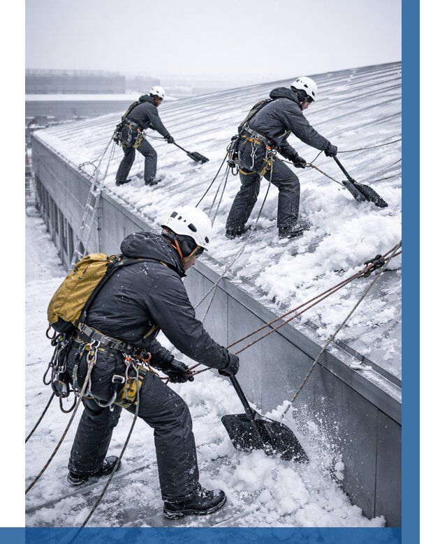 Очистка навесов от снега в Костроме от 4594 р. | ВЫСОТНИК-Кст