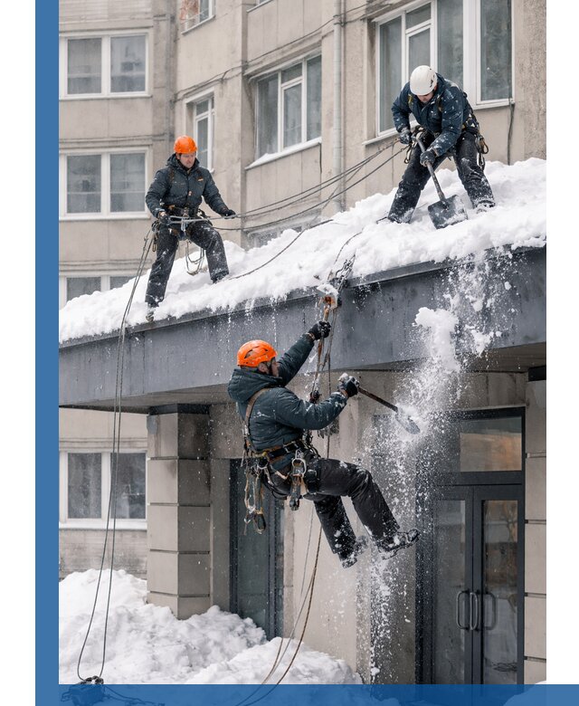 Безопасная очистка навесов от снега в Костроме круглогодично