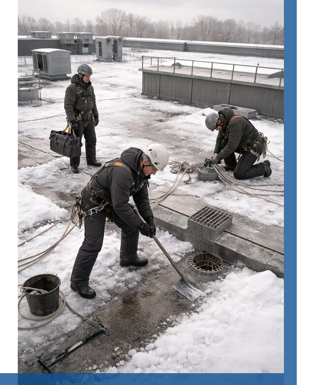 Абонентское обслуживание кровли зимой в Костроме от 8167 р. | ВЫСОТНИК-Кст