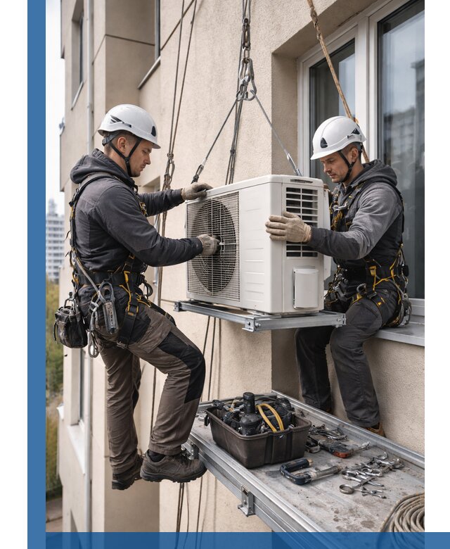 Перенос внешнего блока кондиционера в Костроме с монтажом и крепежом