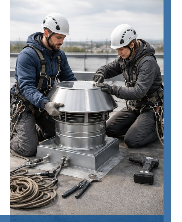 Установка дефлекторов на кровле в Костроме от 4594 р. | ВЫСОТНИК-Кст