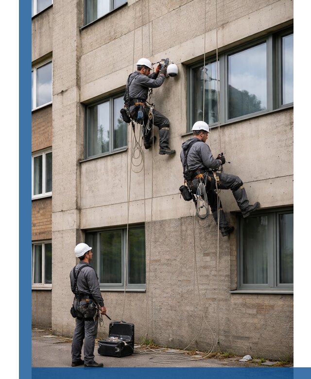 Монтаж фасадных камер видеонаблюдения в Костроме под ключ