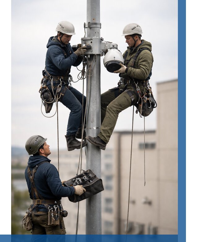 Установка видеокамер на мачте в Костроме от 8678 р. | ВЫСОТНИК-Кст