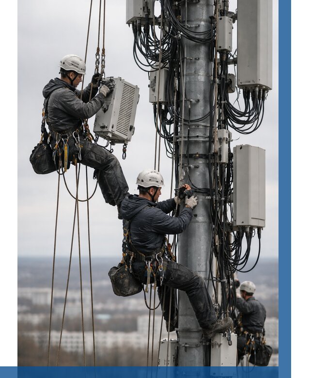 Монтаж оборудования связи на мачте в Костроме от 7657 р. | ВЫСОТНИК-Кст
