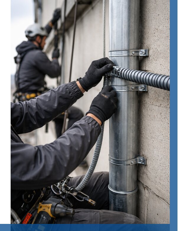 Монтаж гофры для кабеля в Костроме от 306 р. | ВЫСОТНИК-Кст