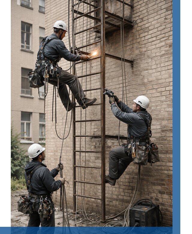 Ремонт пожарной лестницы в Костроме от 7657 р. | ВЫСОТНИК-Кст