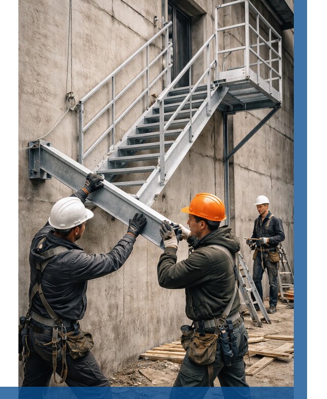 Монтаж металлических лестниц в Костроме от 15314 р. | ВЫСОТНИК-Кст