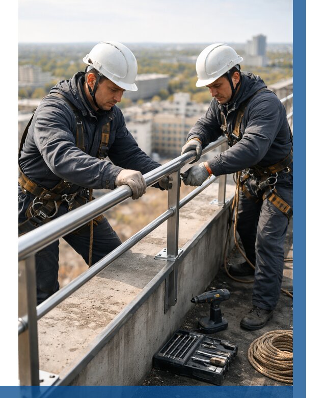 Монтаж перил на высоте в Костроме от 2552 р. | ВЫСОТНИК-Кст