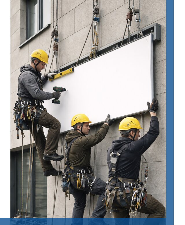 Монтаж рекламной вывески в Костроме от 8167 р. | ВЫСОТНИК-Кст