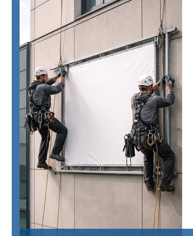 Монтаж наружной рекламной вывески в Костроме под ключ