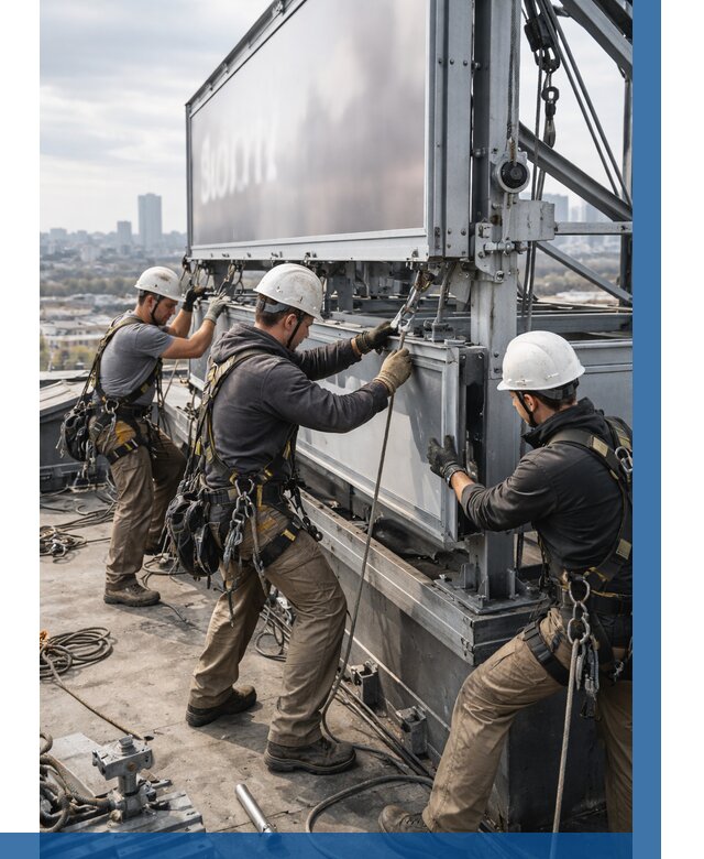 Монтаж крышной рекламной конструкции в Костроме от 61254 р.|ВЫСОТНИК-Кст