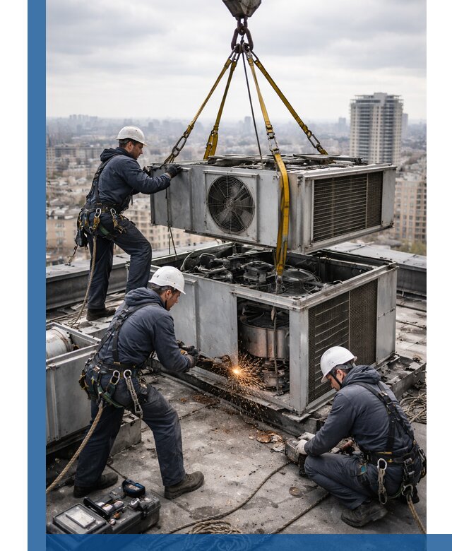 Демонтаж крышной установки в Костроме любой сложности