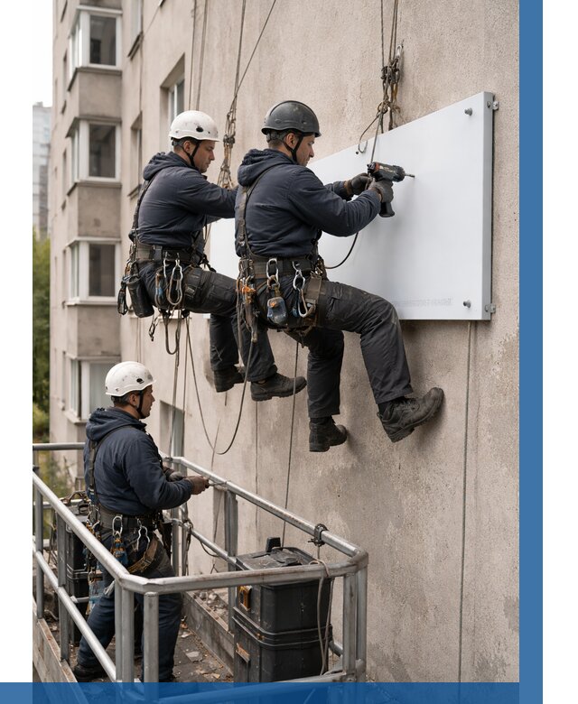 Монтаж табличек и указателей в Костроме от 3573 р. | ВЫСОТНИК-Кст