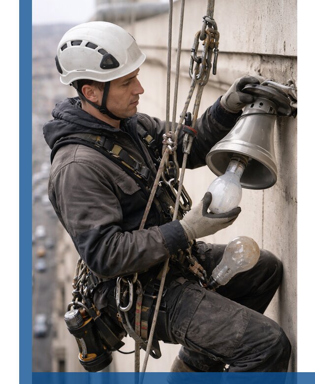 Замена ламп на высоте в Костроме профессионально и быстро