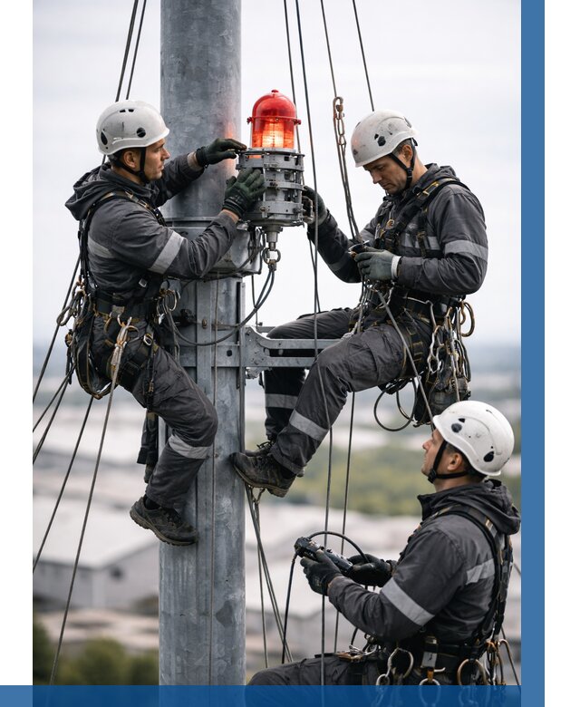 Монтаж заградительных огней в Костроме от 8678 р. | ВЫСОТНИК-Кст