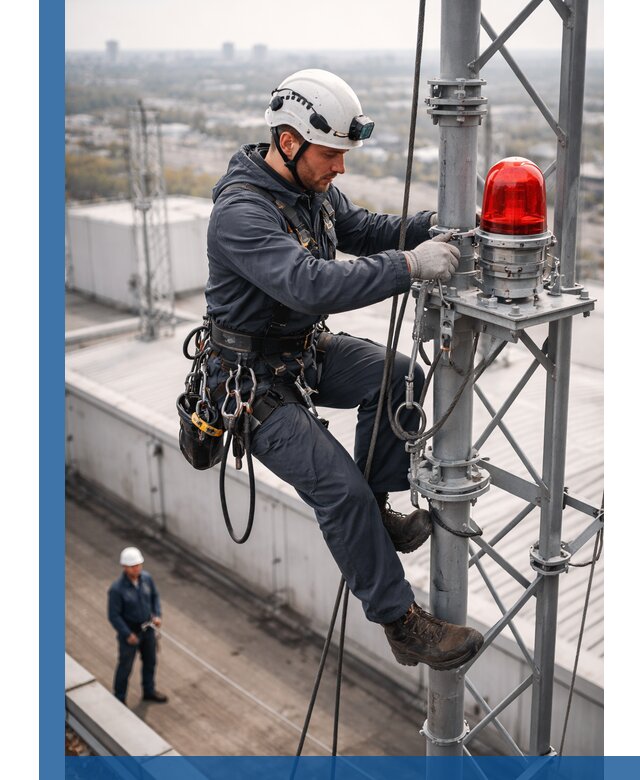 Монтаж заградительных огней и обслуживание объектов в Костроме